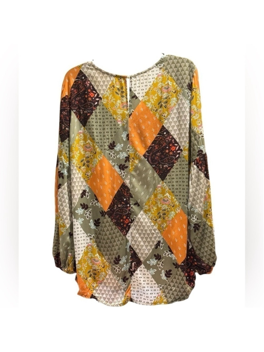 SHEIN Women's Patchwork Boho Shirt Size Medium - Picture 3 of 6